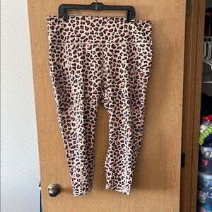 Fabletics Brown and Black Leggings with Animal Print